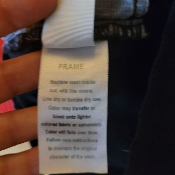 FRAME DENIM Le Skinny de Jeanne Black Denim Jeans Size‎ 25 Midrise Distressed - Picture 6 of 9